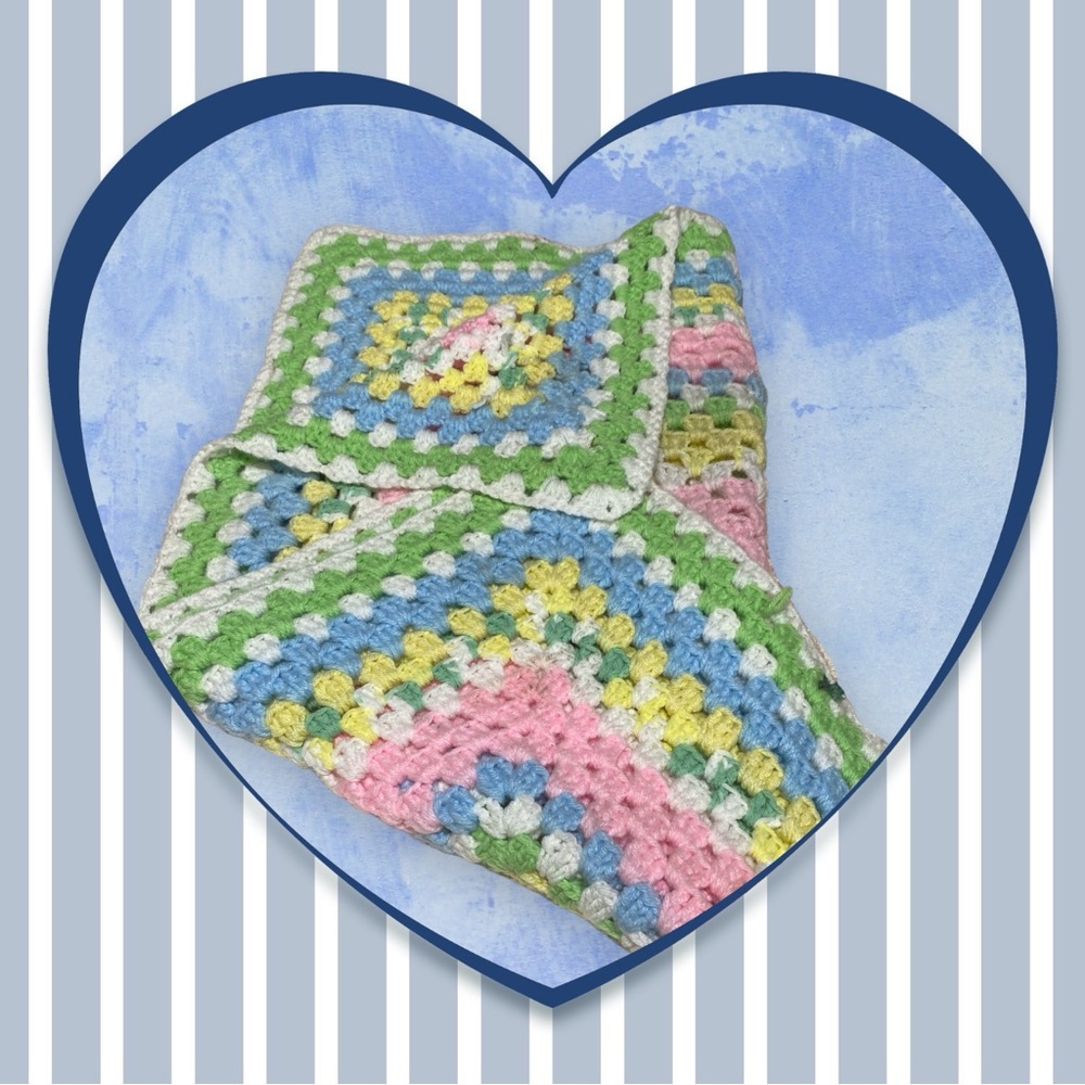 Handmade thick crochet baby blanket 33 by 33